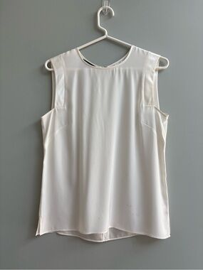 Lafayette 148 New York Cream Sleeveless Silk Camisole